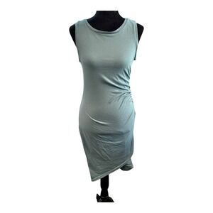 Leith Ruched Tank Dress Sleeveless Casual‎ Bodycon Dress Blue Size Medium
